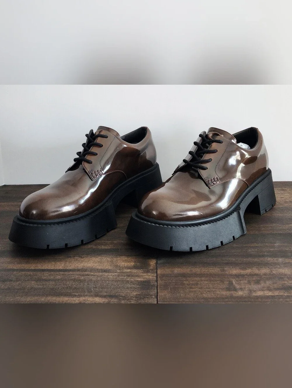 Coach Lyla Platform Derby CZ619 Brown Leather Platform Shoes Women’s 9B